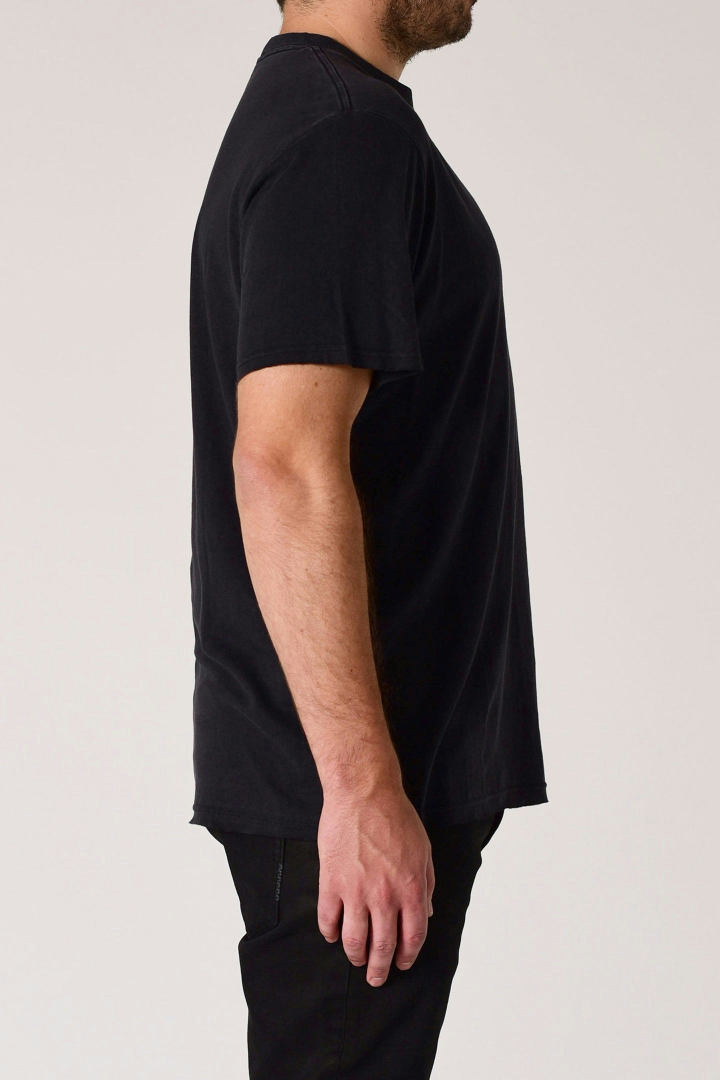 Linen Band Tee - Navy Neuw relaxed black mens-t-shirt 