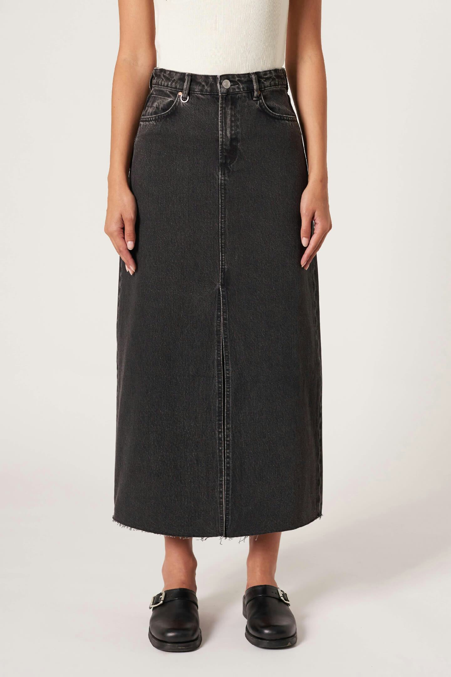 Darcy Maxi Skirt - Granite Neuw maxi black womens-skirts 