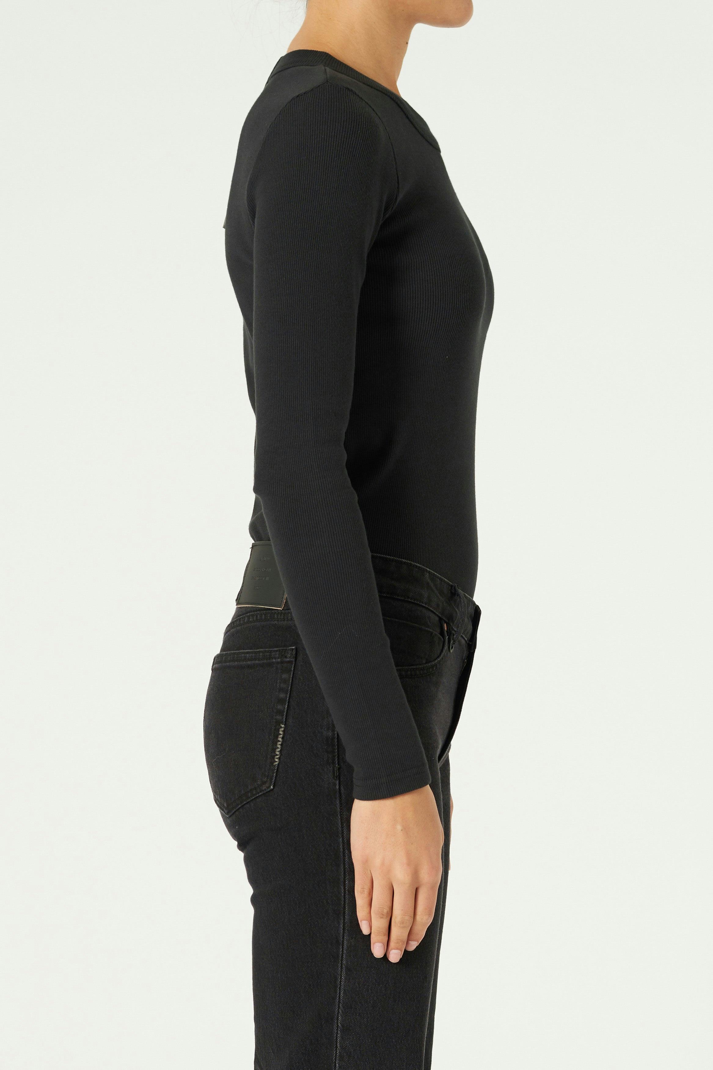 Jonesy Long Sleeve - Black Neuw straight black womens-blouse 
