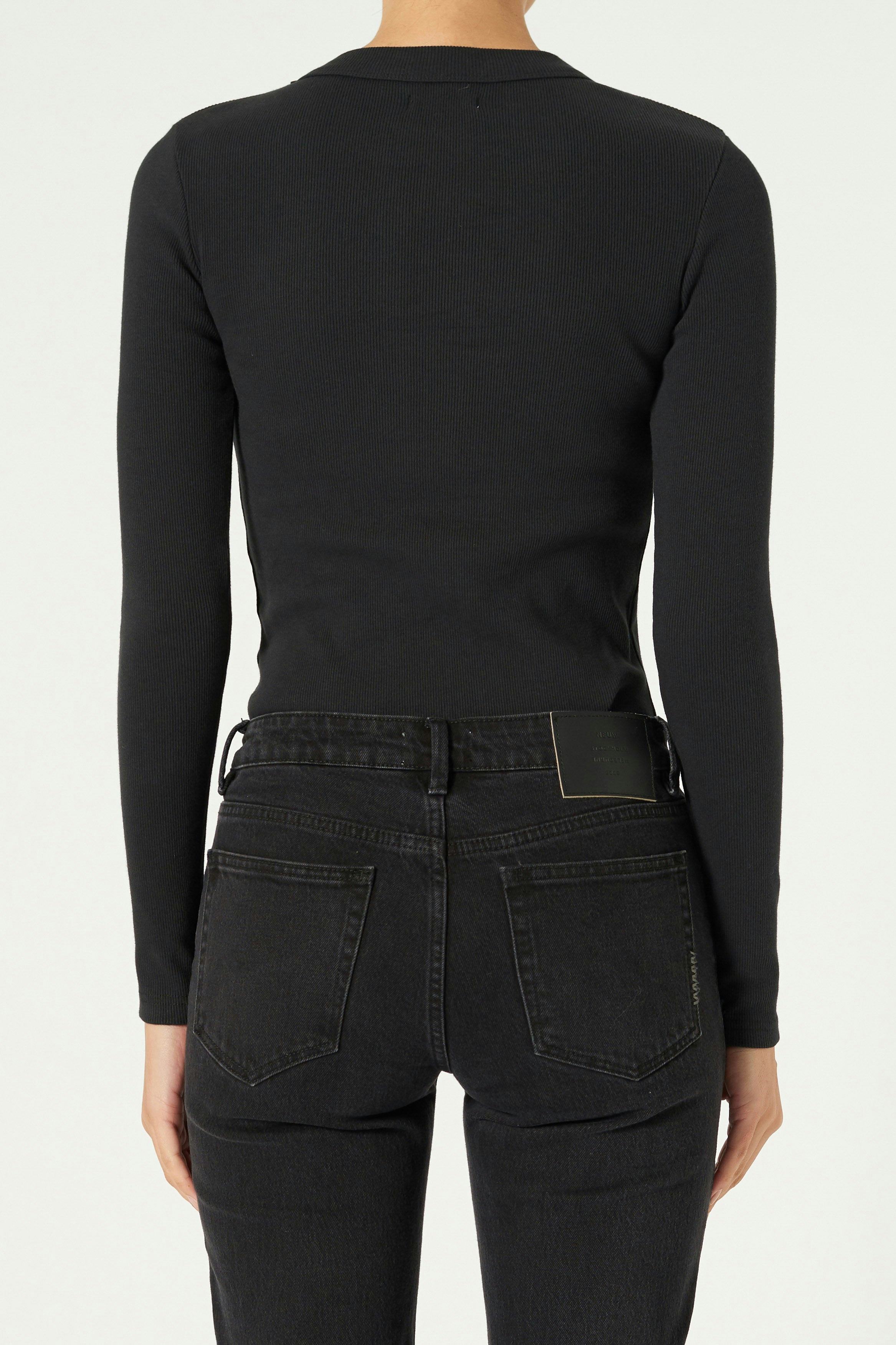 Jonesy Long Sleeve - Black Neuw straight black womens-blouse 
