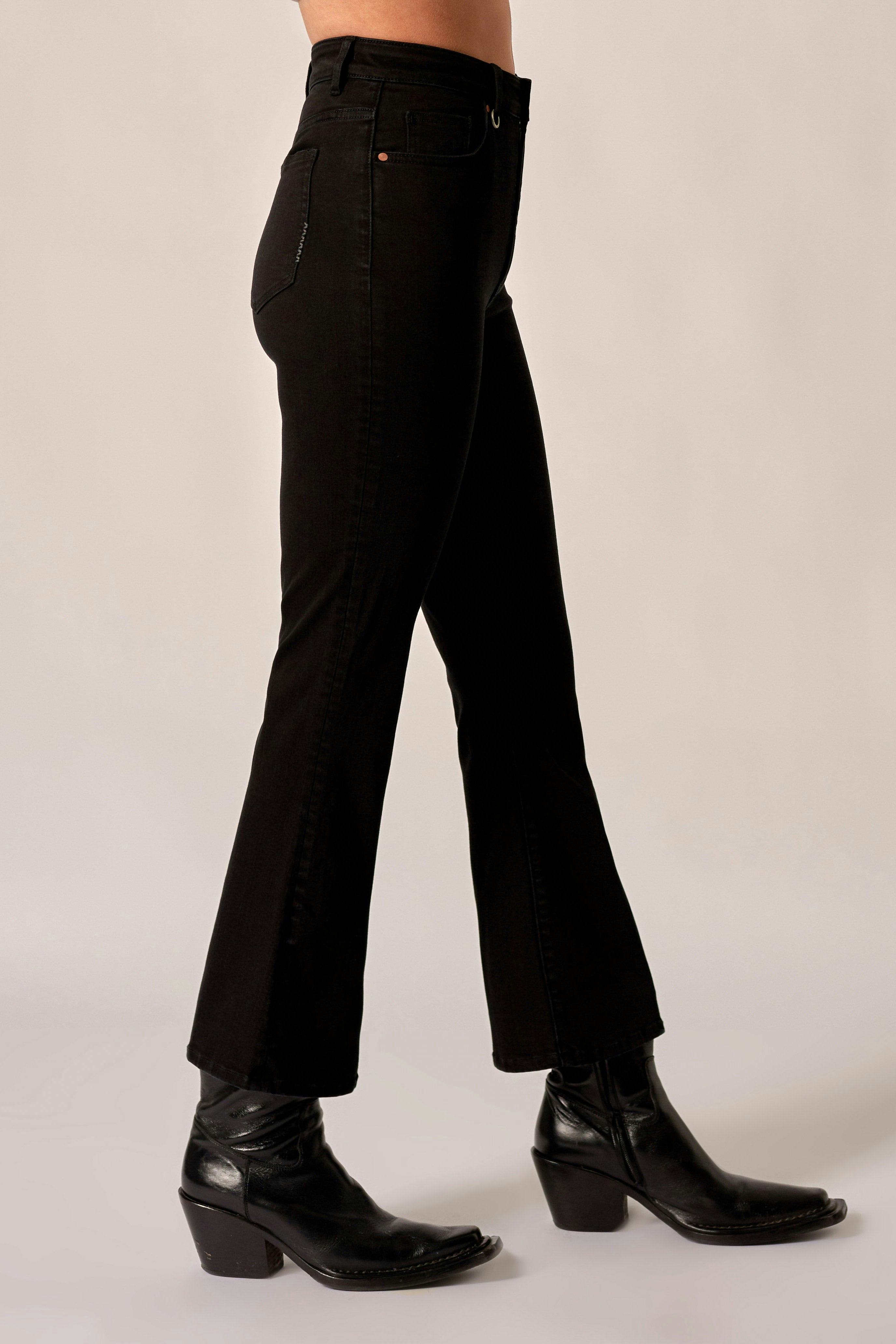 Debbie Crop - Black Suede Neuw dark black womens-jeans 