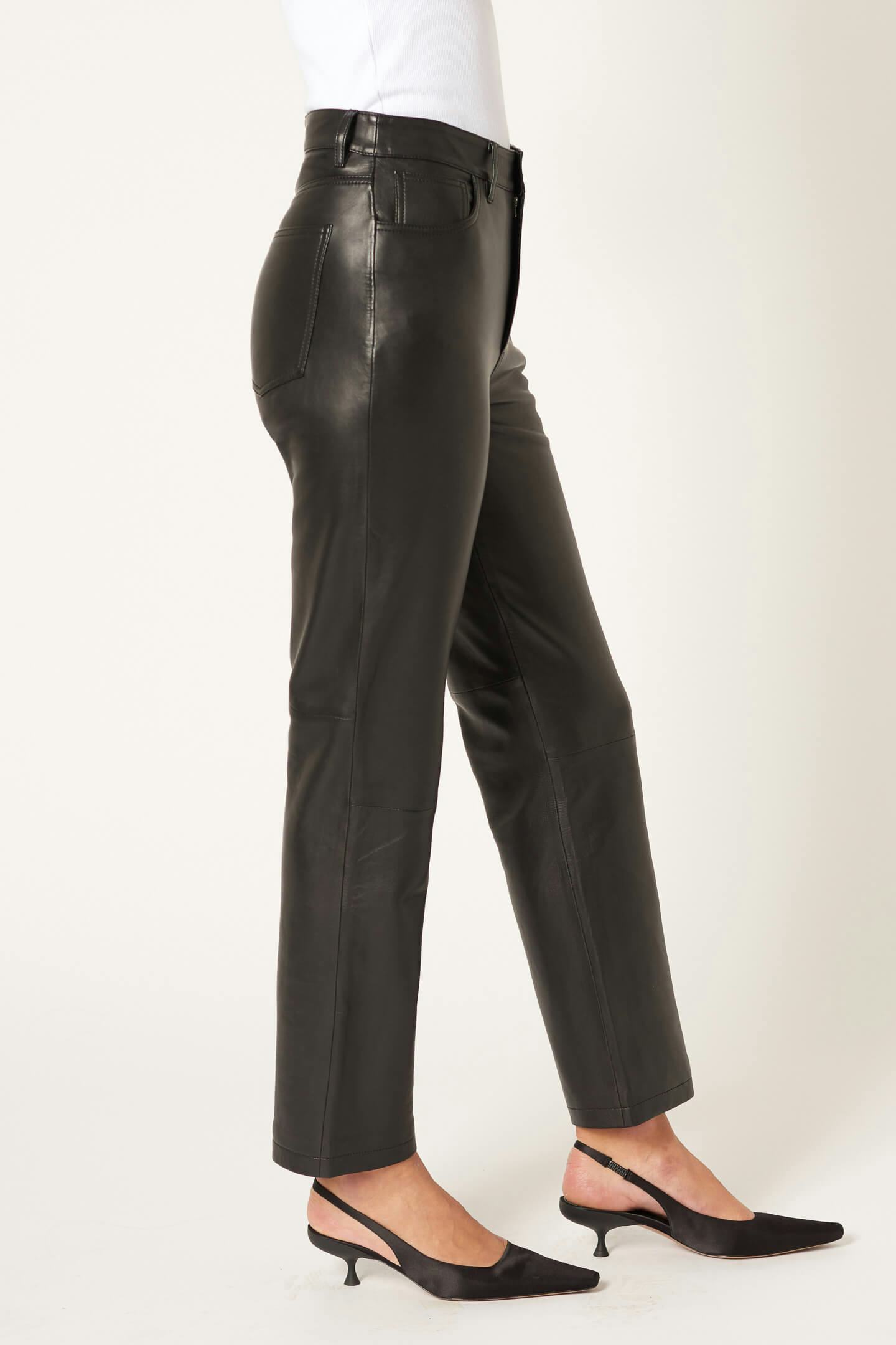 Nico Straight Leather - Black Neuw dark black womens-jeans 