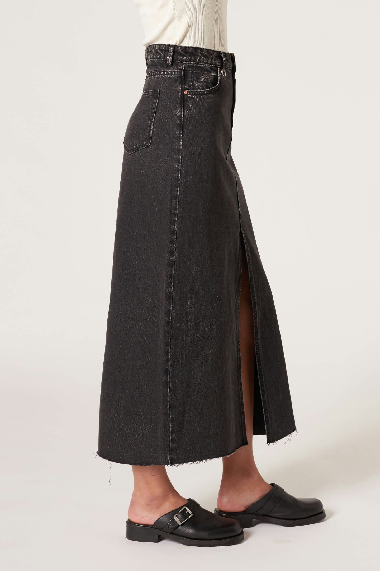 Darcy Maxi Skirt - Granite Neuw maxi black womens-skirts 